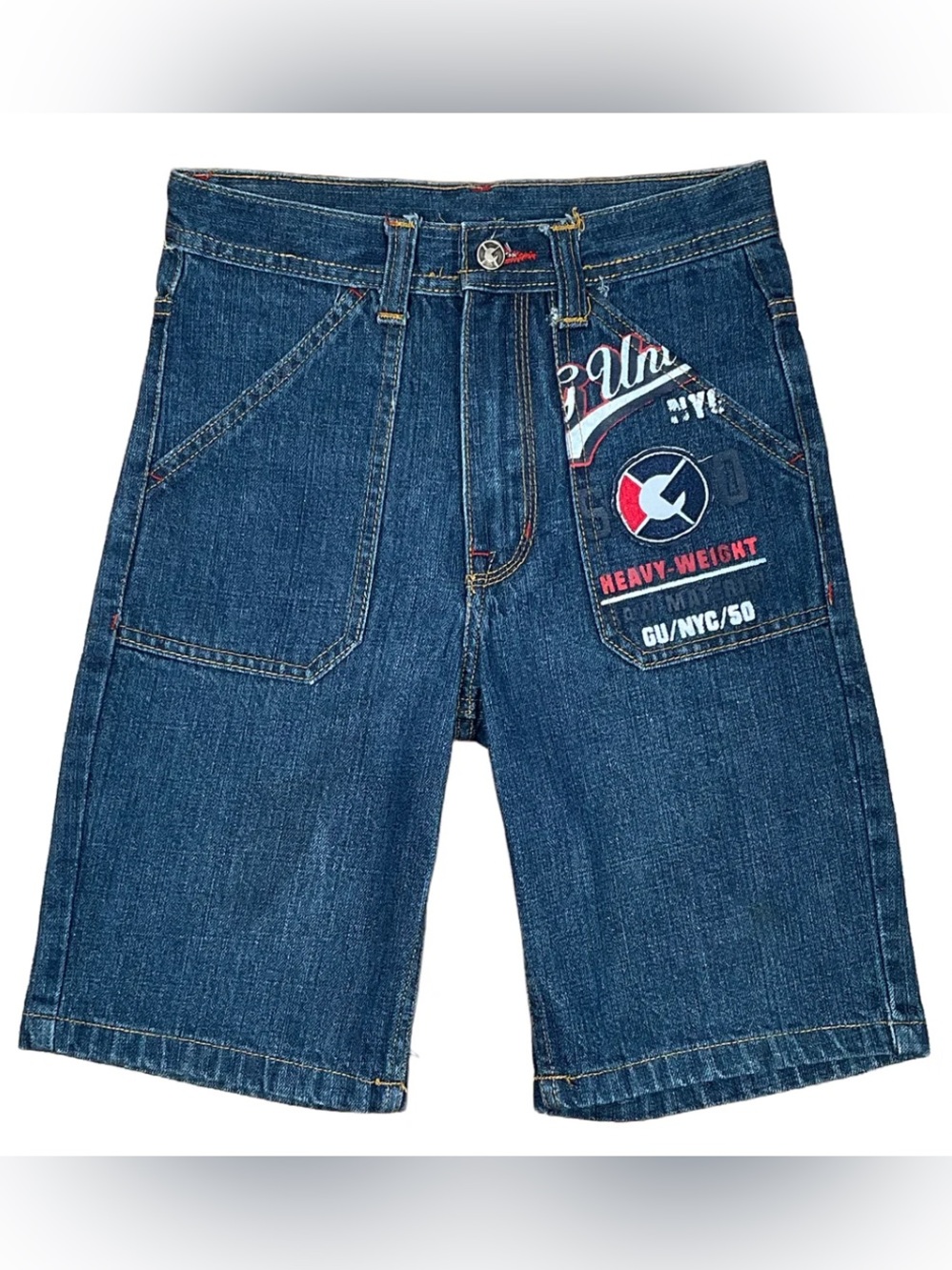 VINTAGE 2000s G-Unit Boy’s Graphic Blue Denim Jean Shorts Sz 6 Streetwear